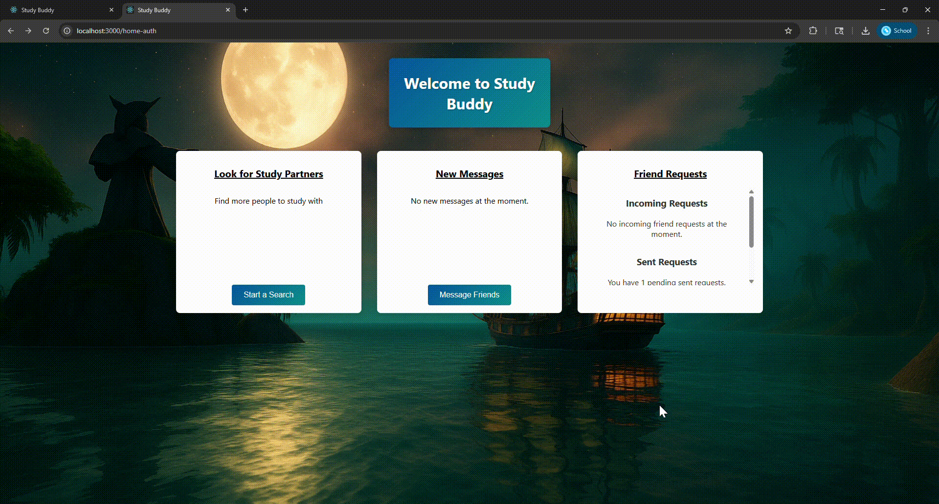 StudyBuddy real-time chat interface in action
